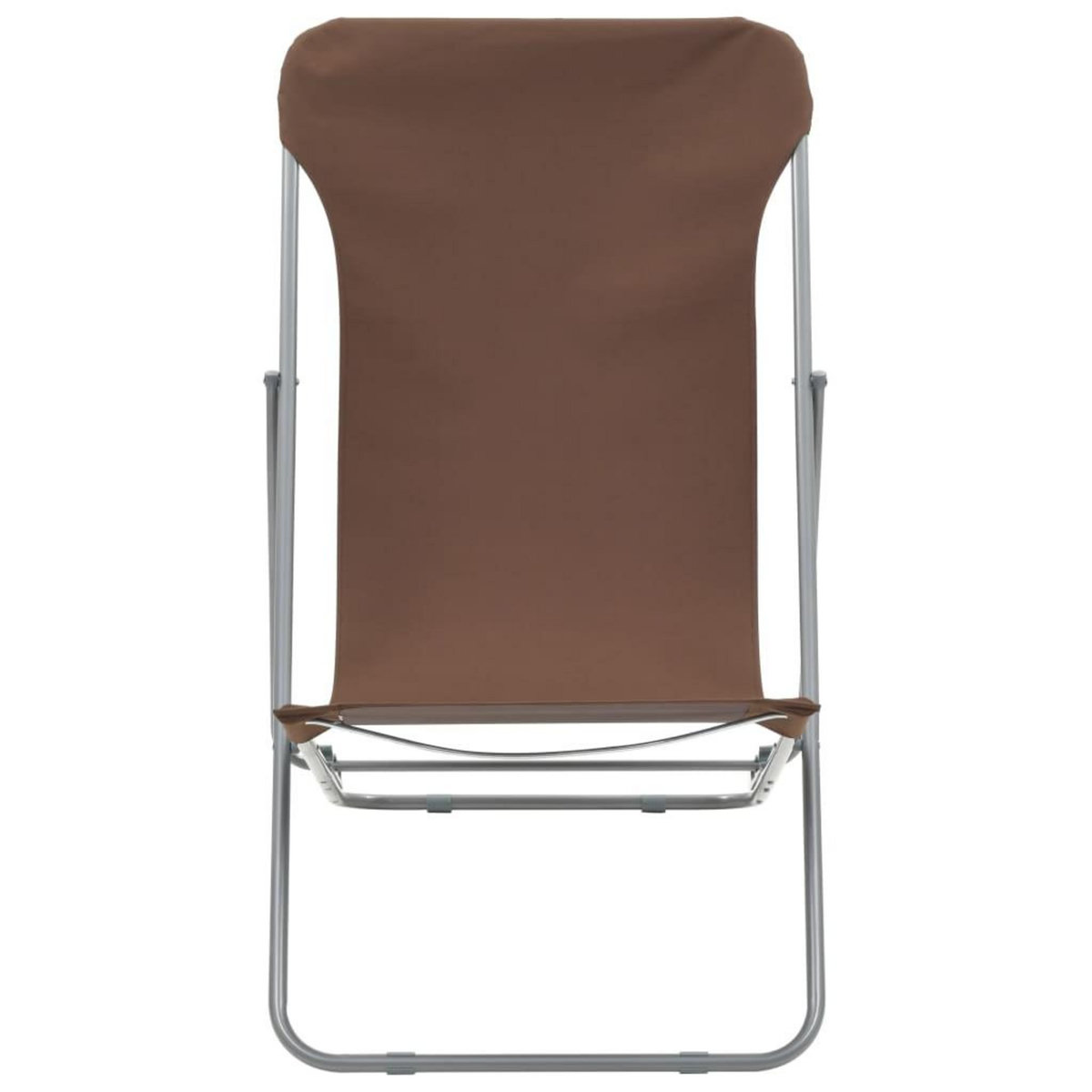 VIDAXL Chaises de plage pliables lot de 2 Acier et tissu oxford Marron