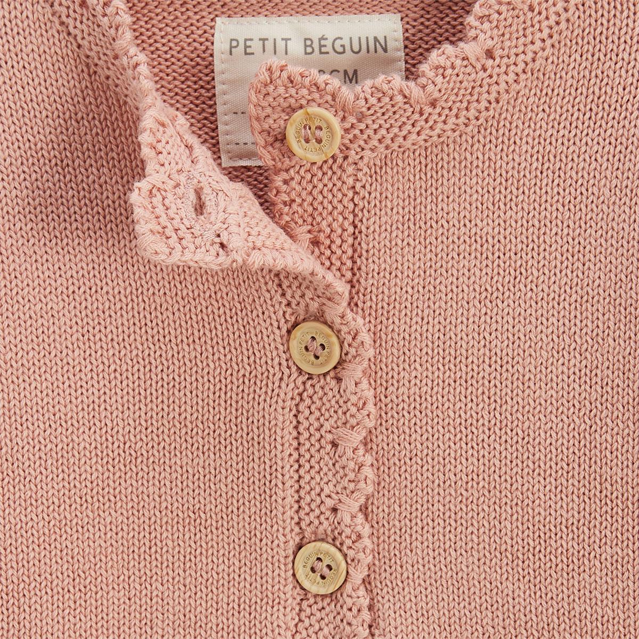 Voir la diapositive 3 : Petit Béguin Gilet enfant en tricot poésie d'été