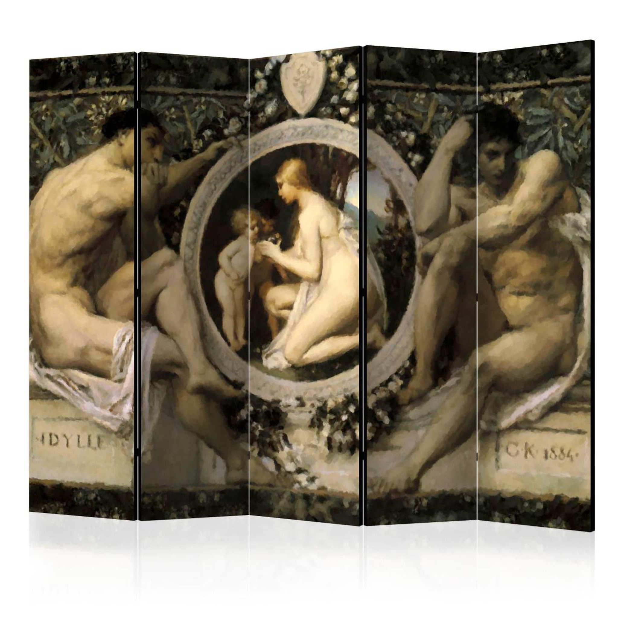 Paris Prix Paravent 5 volets  idyll gustav klimt  172x225cm