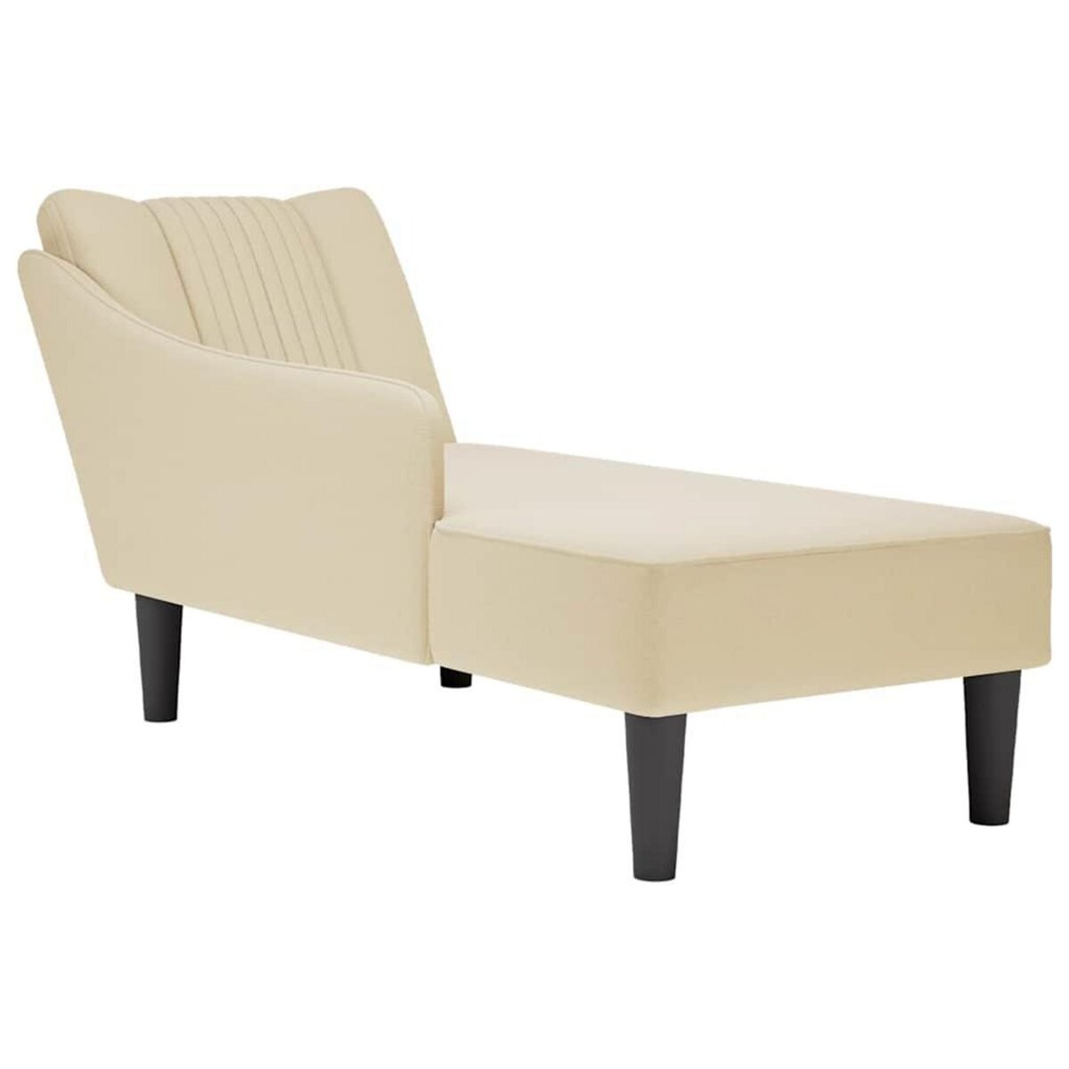 VIDAXL Fauteuil long avec accoudoir droit creme tissu