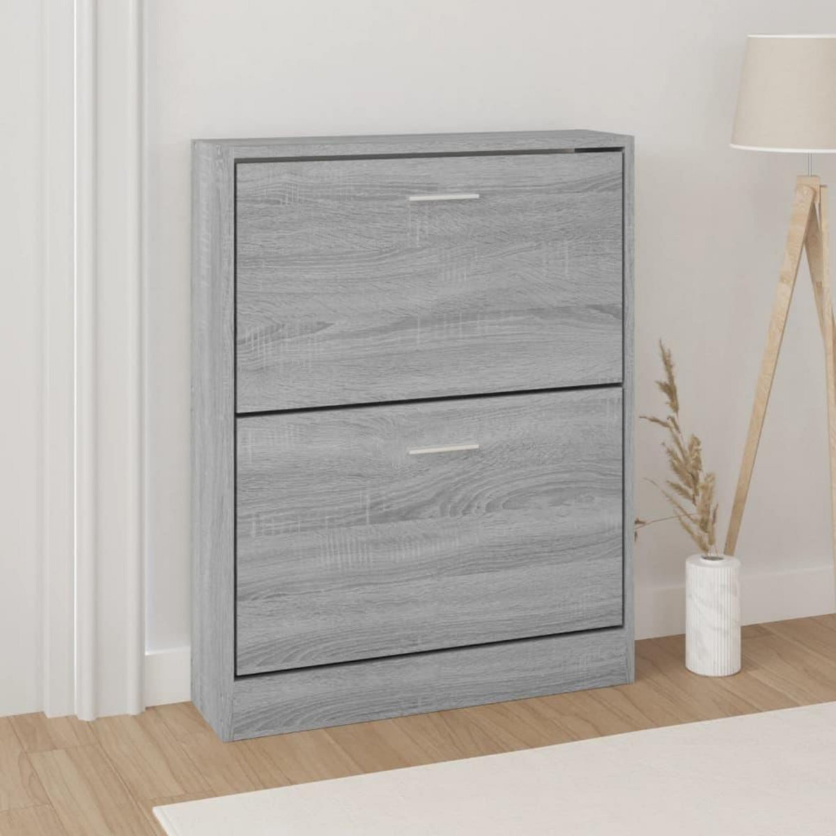 VIDAXL Armoire a chaussures Sonoma gris 59x17x81 cm Bois d'ingenierie