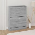 VIDAXL Armoire a chaussures Sonoma gris 59x17x81 cm Bois d'ingenierie