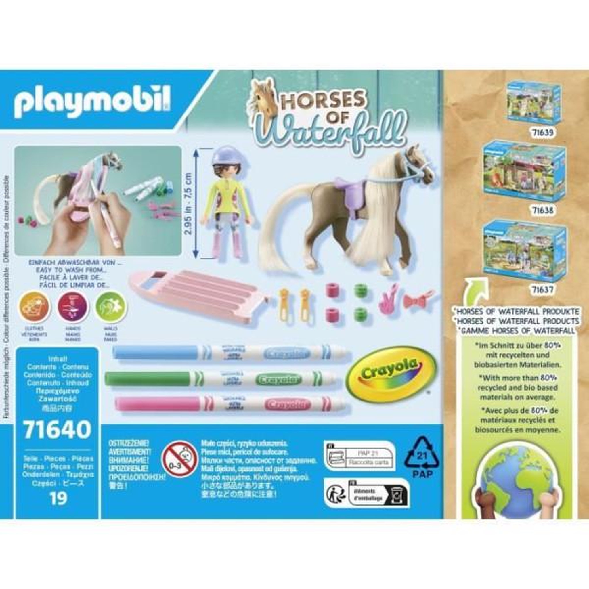 Voir la diapositive 5 : PLAYMOBIL Cavalière avec crinière de cheval à colorier