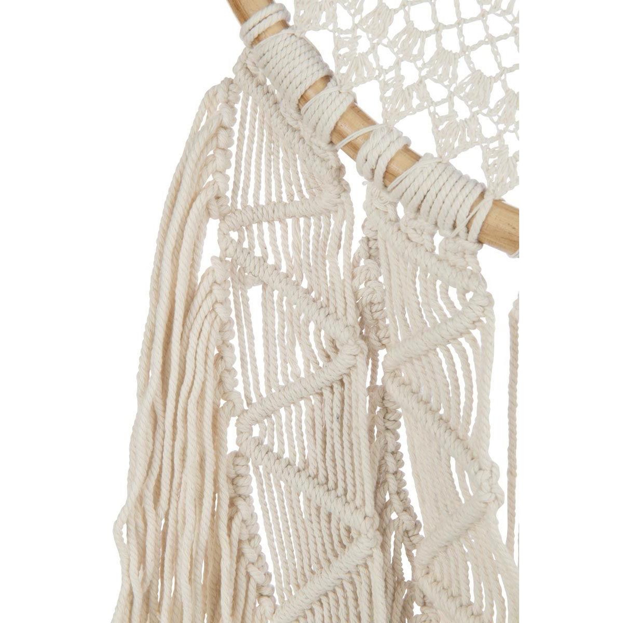 Voir la diapositive 3 : J-LINE Attrape-rêves déco en coton  fiona  145cm blanc