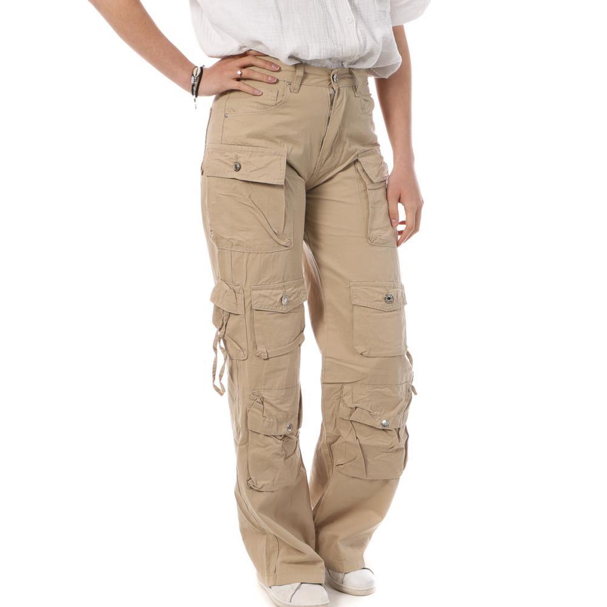 Voir la diapositive 1 : MONDAY PREMIUM Pantalon Cargo Toile  Femme  onday Premium 3172