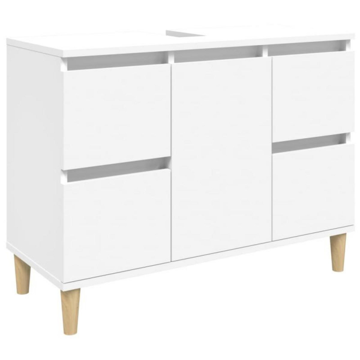 VIDAXL Meuble d évier blanc 80x33x60 cm bois d ingénierie