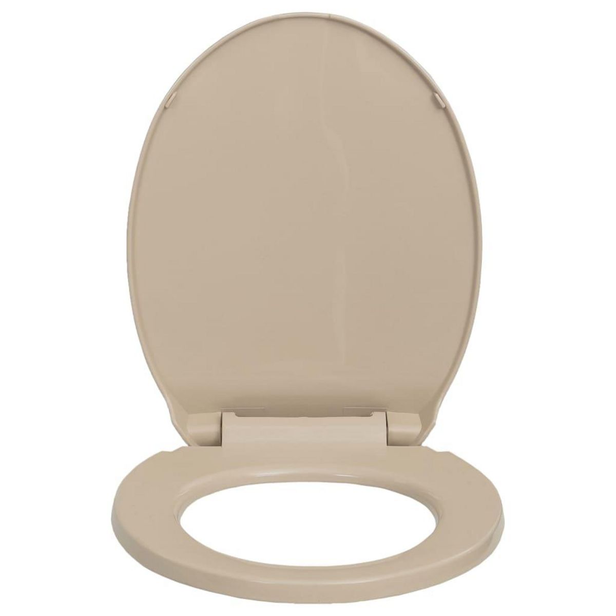 VIDAXL Siege de toilette a fermeture en douceur Beige Ovale