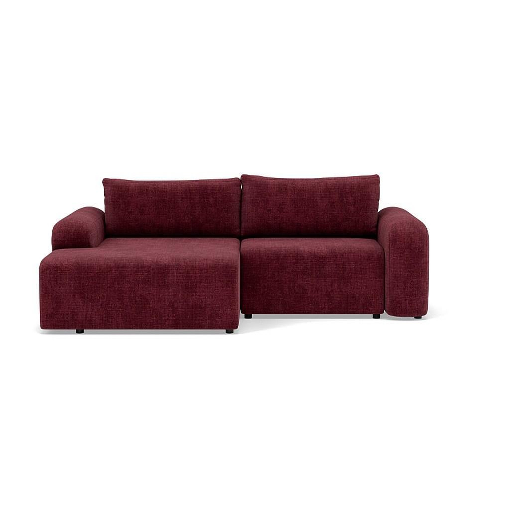 Voir la diapositive 1 : BEST MOBILIER Rebecca - canapé d'angle gauche 4 places convertible avec coffre en velours texturé