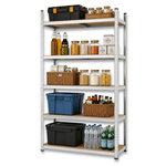 INTEC Etagère de Rangement 5 niveaux Bois MDF réglables 90x40xH180cm Rayonnage métal Charge 875kg - Garage Atelier Cellier INTEC