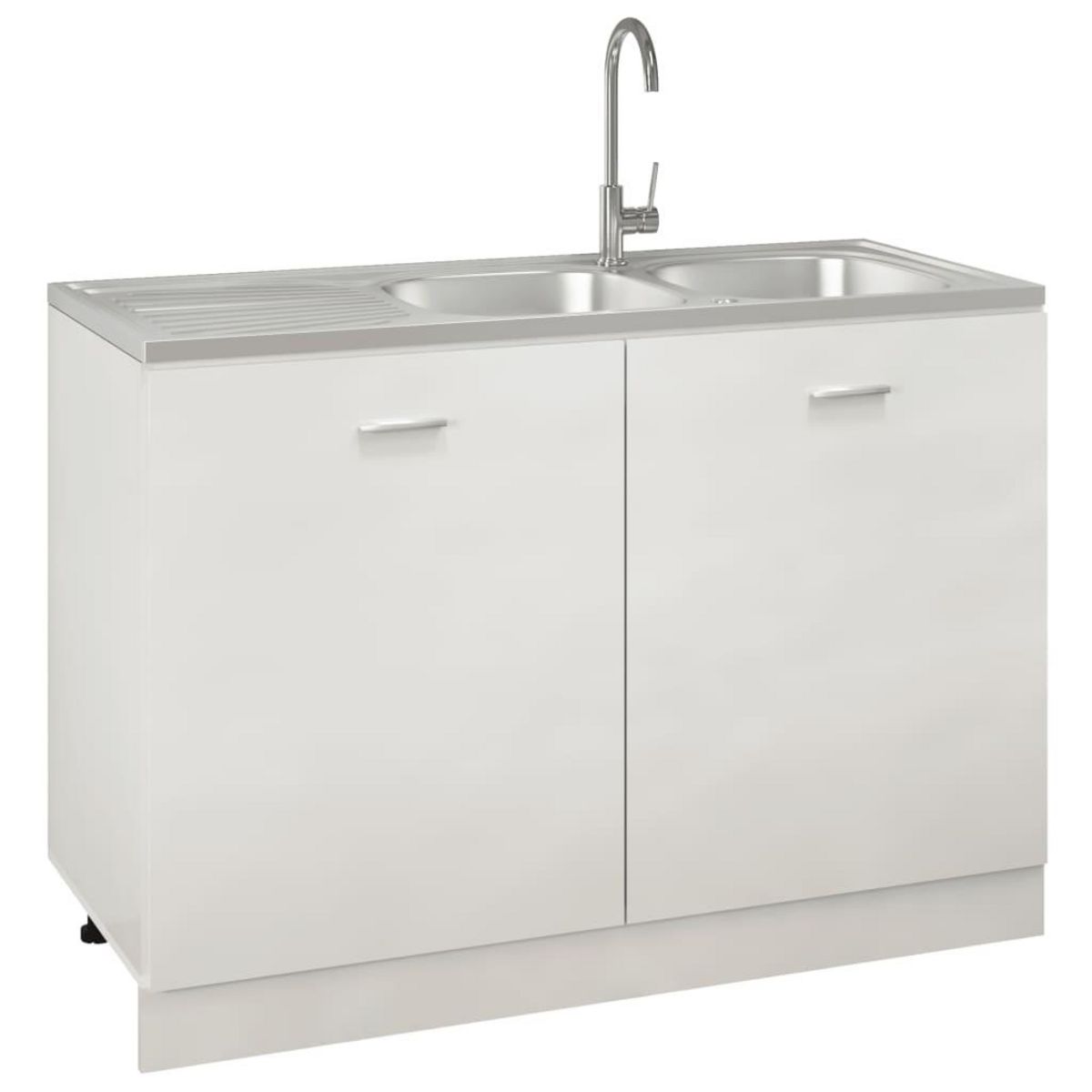 VIDAXL Evier de cuisine a double evier argente 1200x500x155 mm inox