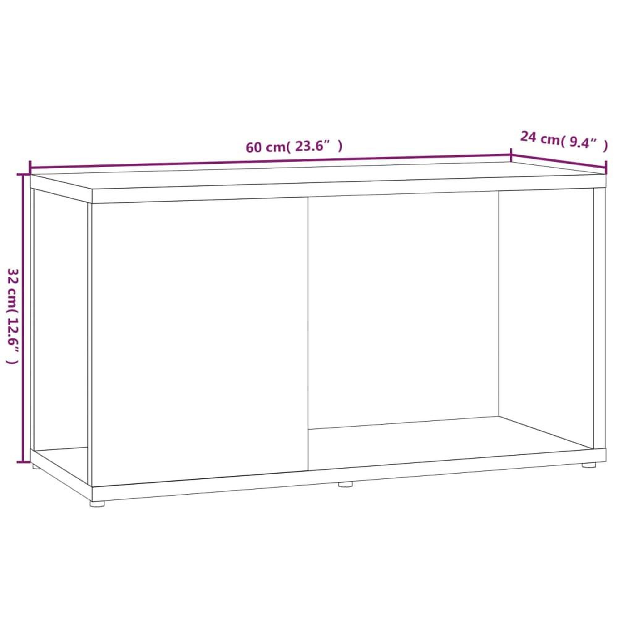Voir la diapositive 6 : VIDAXL Meuble TV Chene fume 60x24x32 cm Bois d'ingenierie