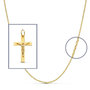 Voir la diapositive 2 : L'ATELIER D'AZUR Pendentif  - Médaille Christ sur la Croix Or 18 Carats 750 Jaune - Chaine Offerte