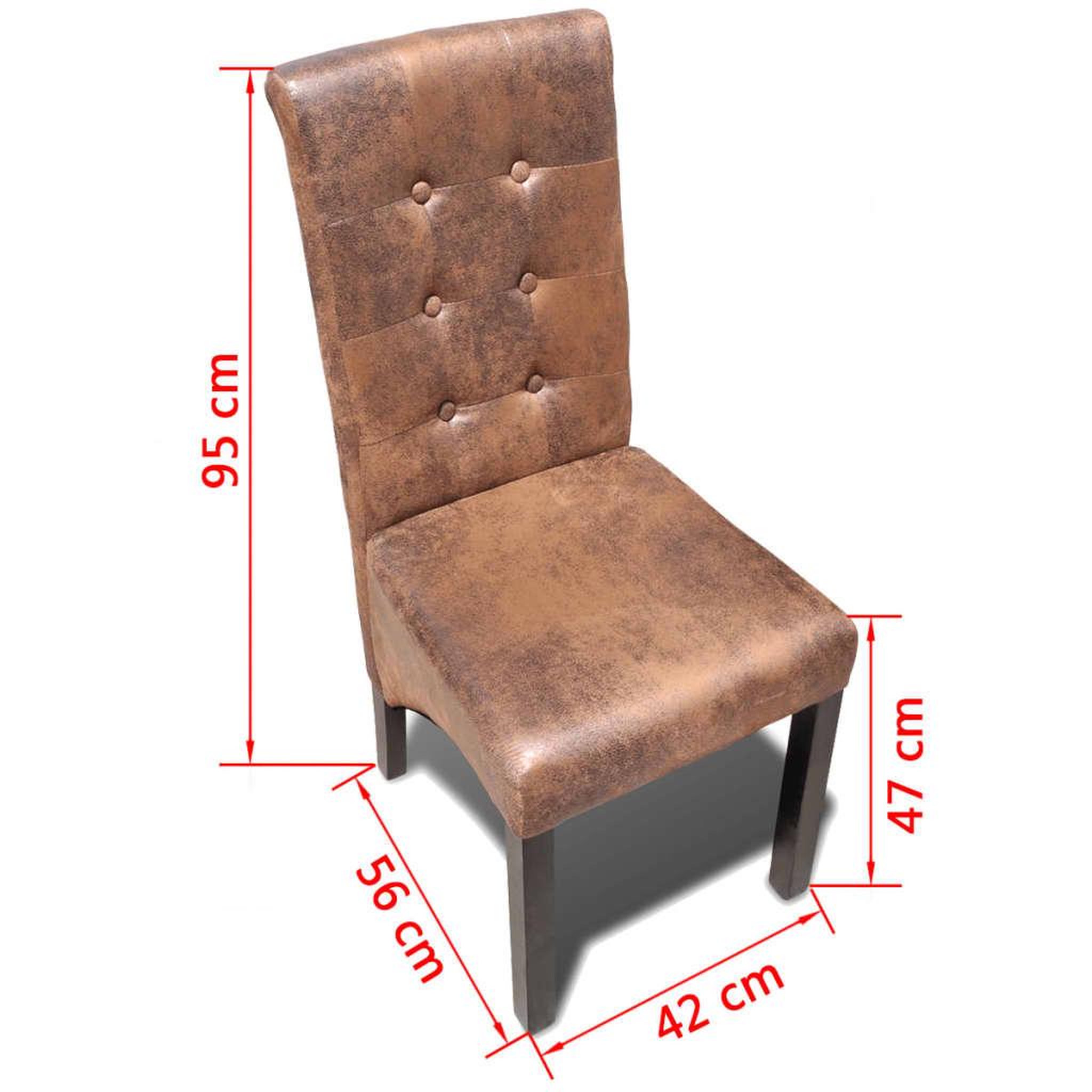 Voir la diapositive 6 : VIDAXL Chaises a manger lot de 2 marron similicuir