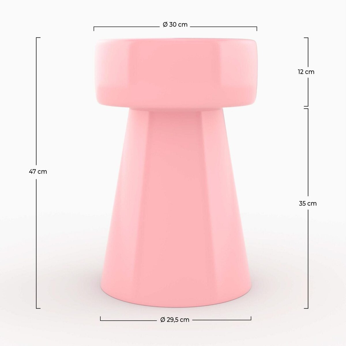 Rendez vous déco Table d'appoint ronde en métal vert kaki D30 cm - Athéna