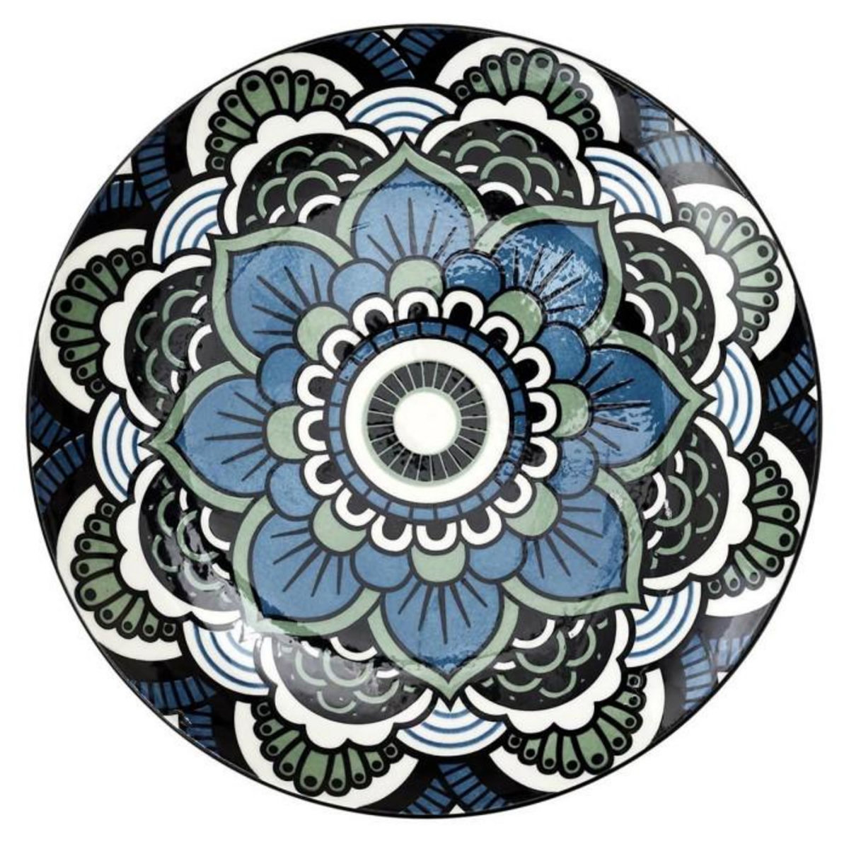 Paris Prix Lot de 6 Assiettes à Dessert  Mandala  19cm Bleu
