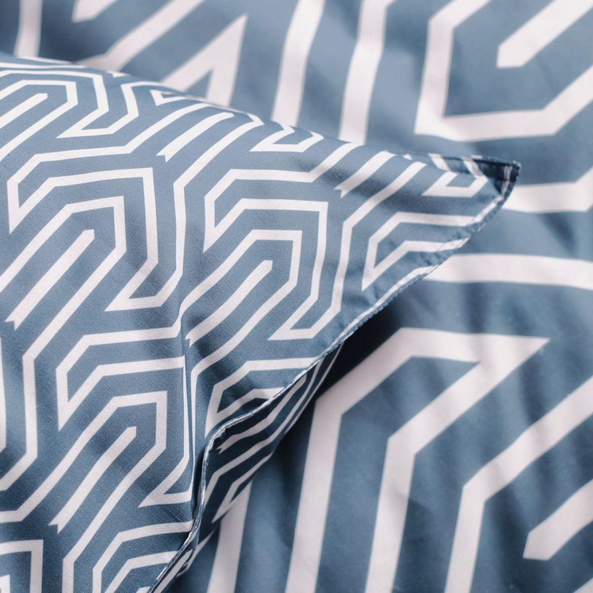 TODAY Parure housse de couette en coton 57 fils motif géométrique LÉNA