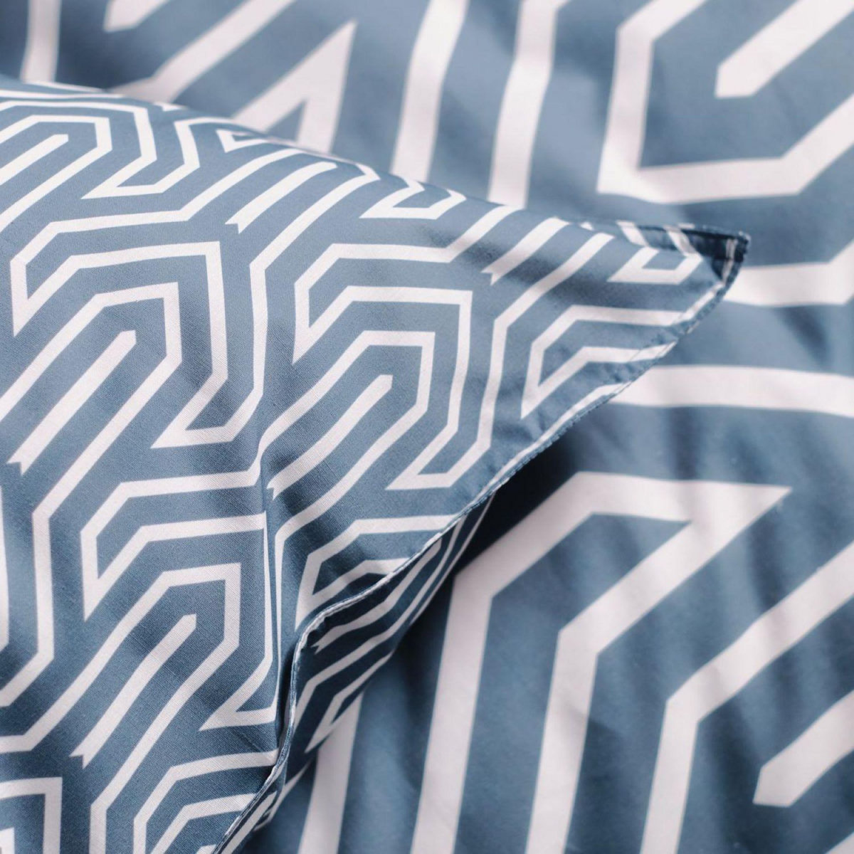 TODAY Parure housse de couette en coton 57 fils motif géométrique LÉNA