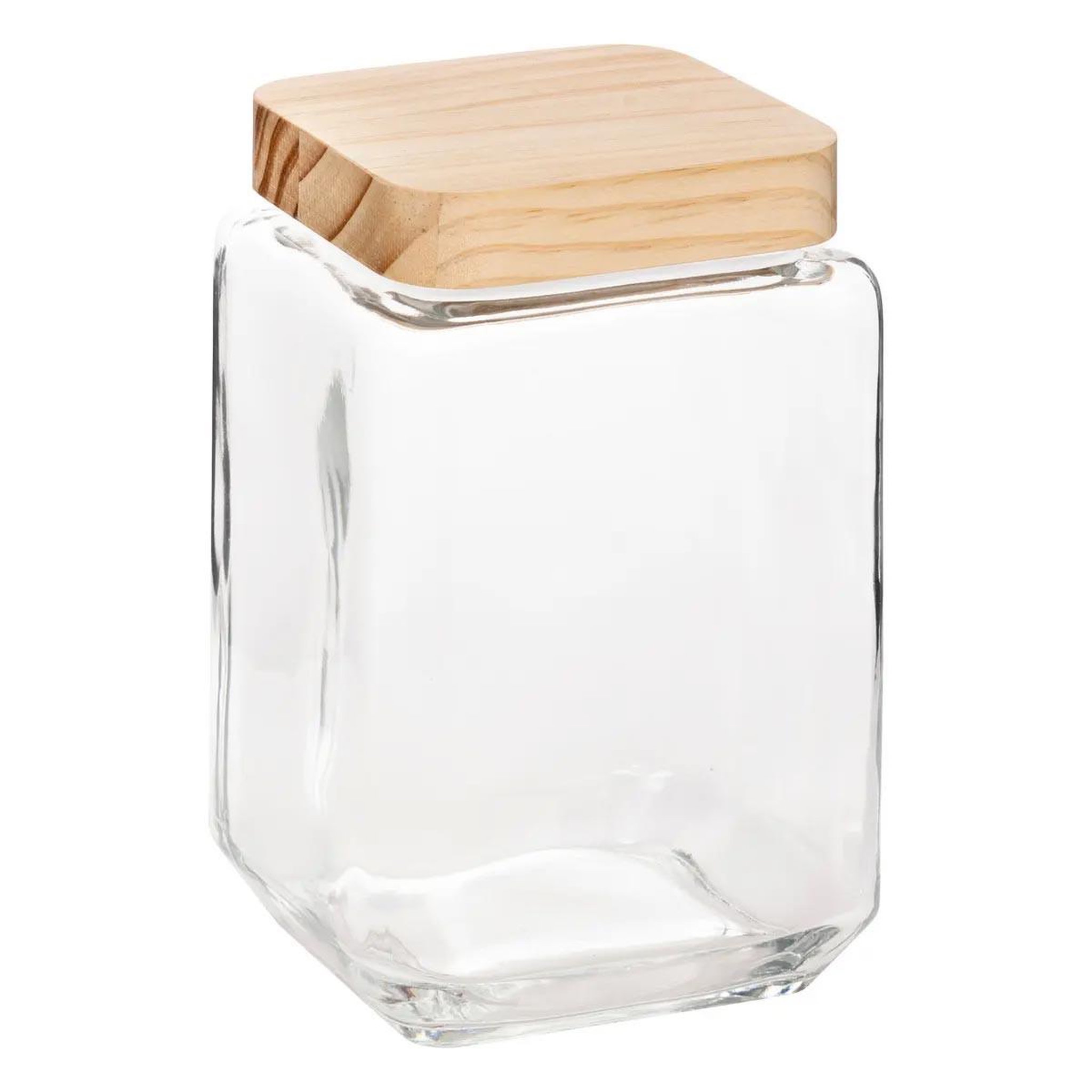 FIVE Bocal carré verre & pin  nyna  1,7l transparent