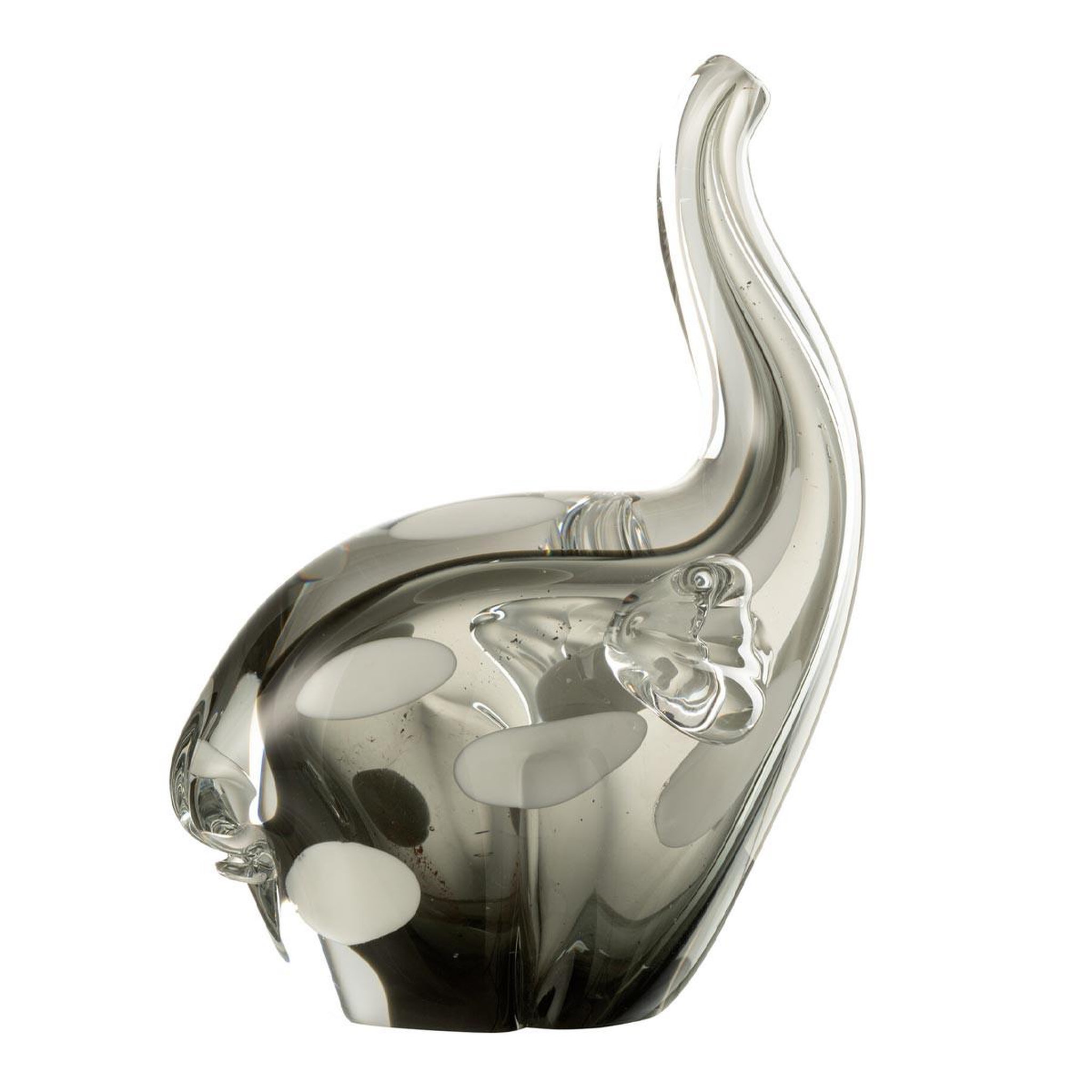 J-LINE Statuette éléphant en verre  gavin  17cm noir