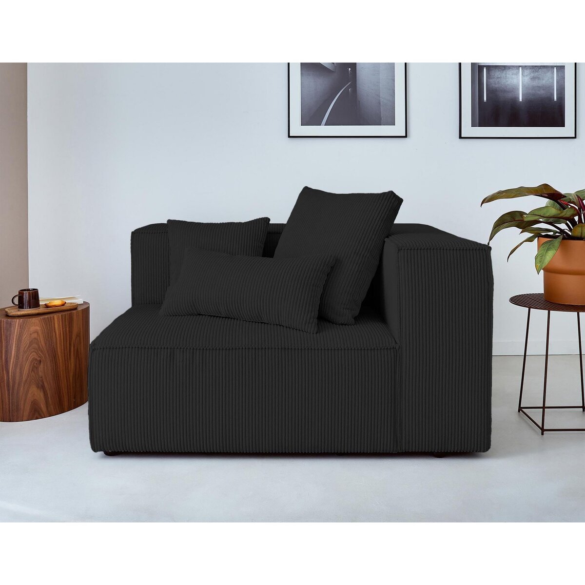 LISA DESIGN Colombine - canapé modulable d'angle gauche - 6 places - en velours côtelé