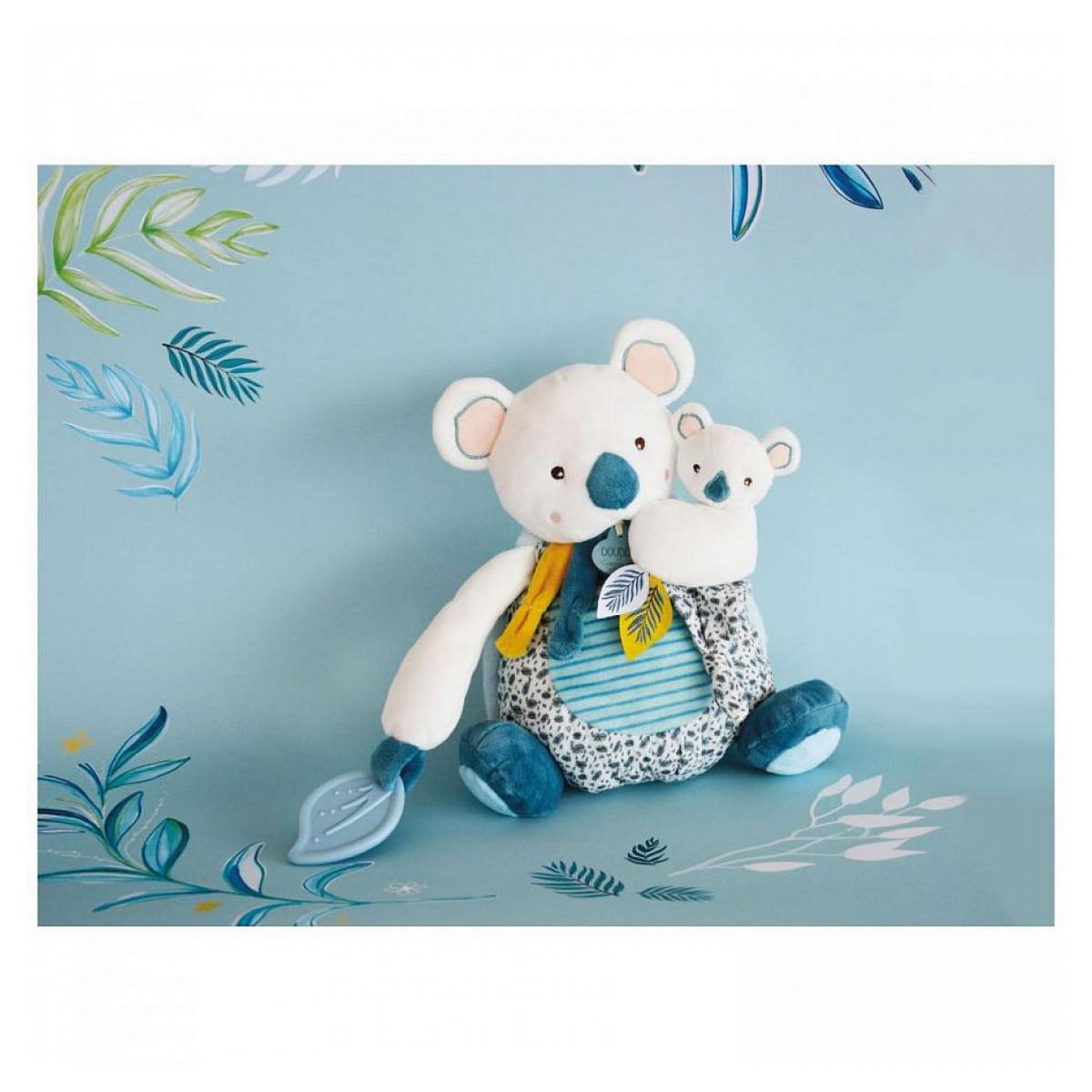 DOUDOU ET COMPAGNIE Yoca le koala - pantin koala gm avec bebe & anneau de dentition