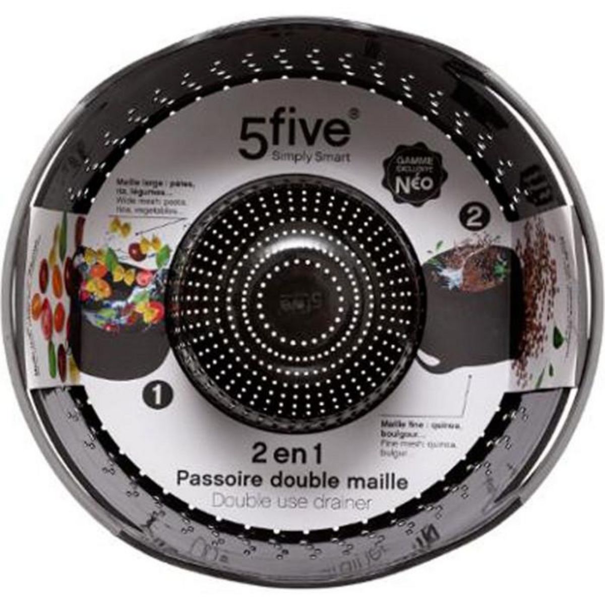 FIVE Passoire Double Maille  Néo  25cm Noir