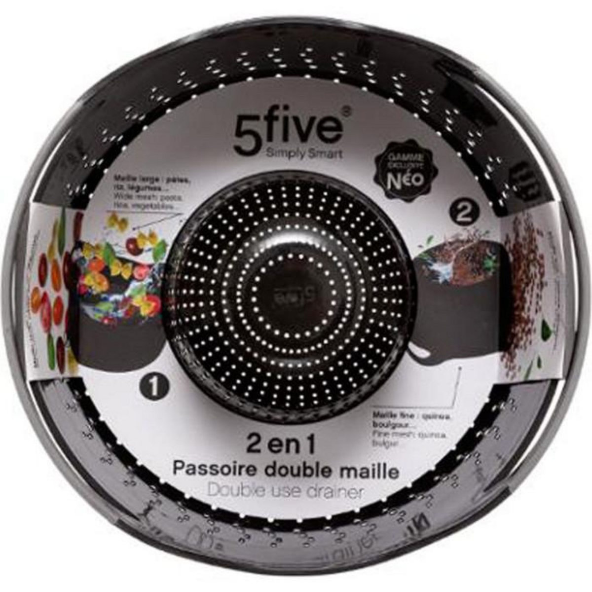 FIVE Passoire Double Maille  Néo  25cm Noir