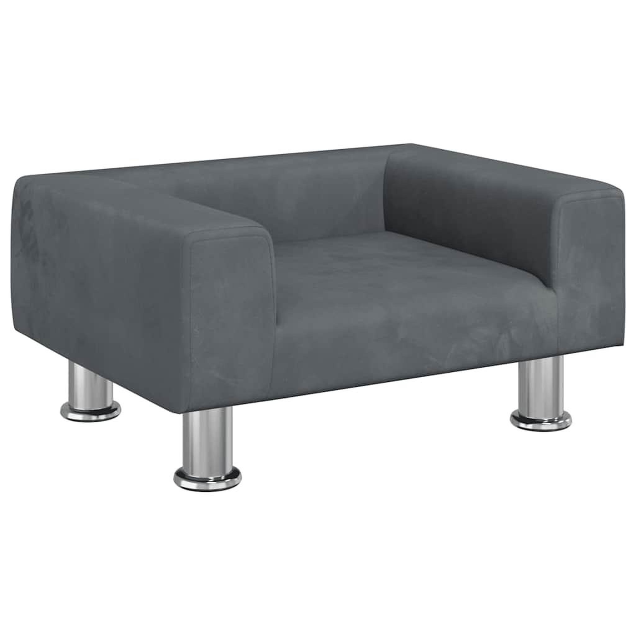 Voir la diapositive 2 : VIDAXL Lit pour chien gris fonce 50x40x26,5 cm velours