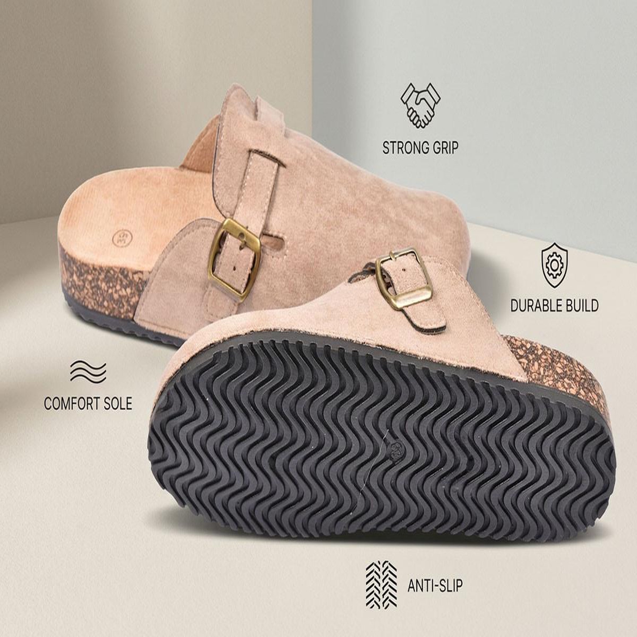 Voir la diapositive 5 : OZABI Ozabi sabots femme confort boucle ajustable semelle liège