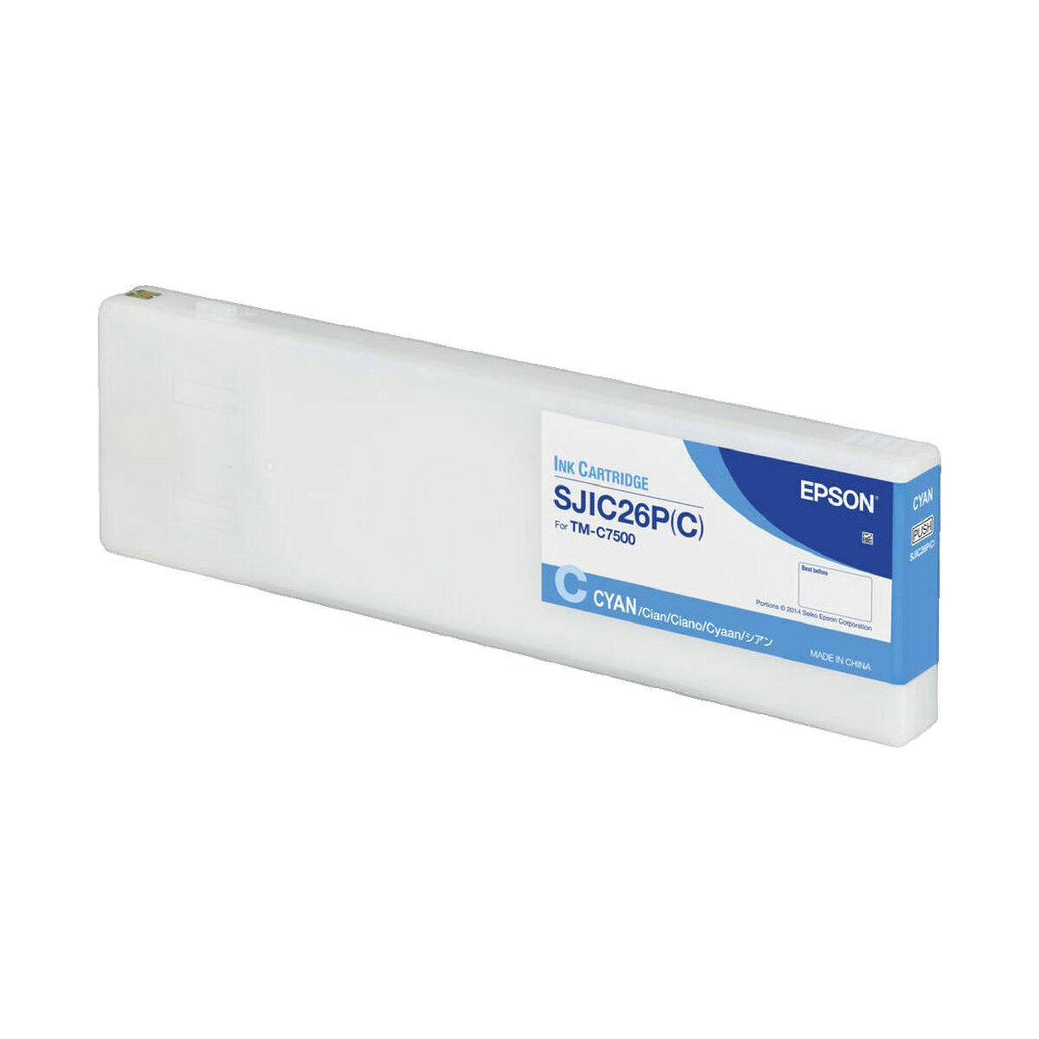 Epson Cartouche d'encre originale Epson SJIC26P(C) - Cyan - pour ColorWorks TM-C7500