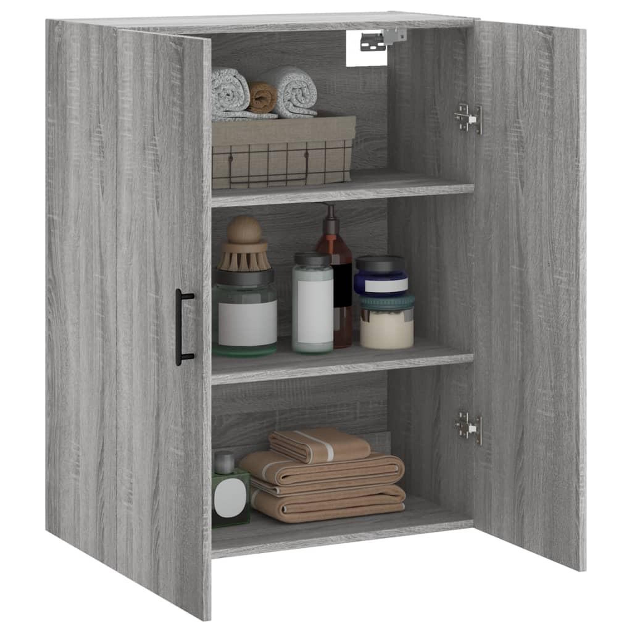 Voir la diapositive 5 : VIDAXL Armoire murale sonoma gris 69,5x34x90 cm