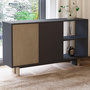 Voir la diapositive 4 : Habitat et Jardin Buffet en bois  Ravello  - 140 x 35 x 80 cm - Gris anthracite
