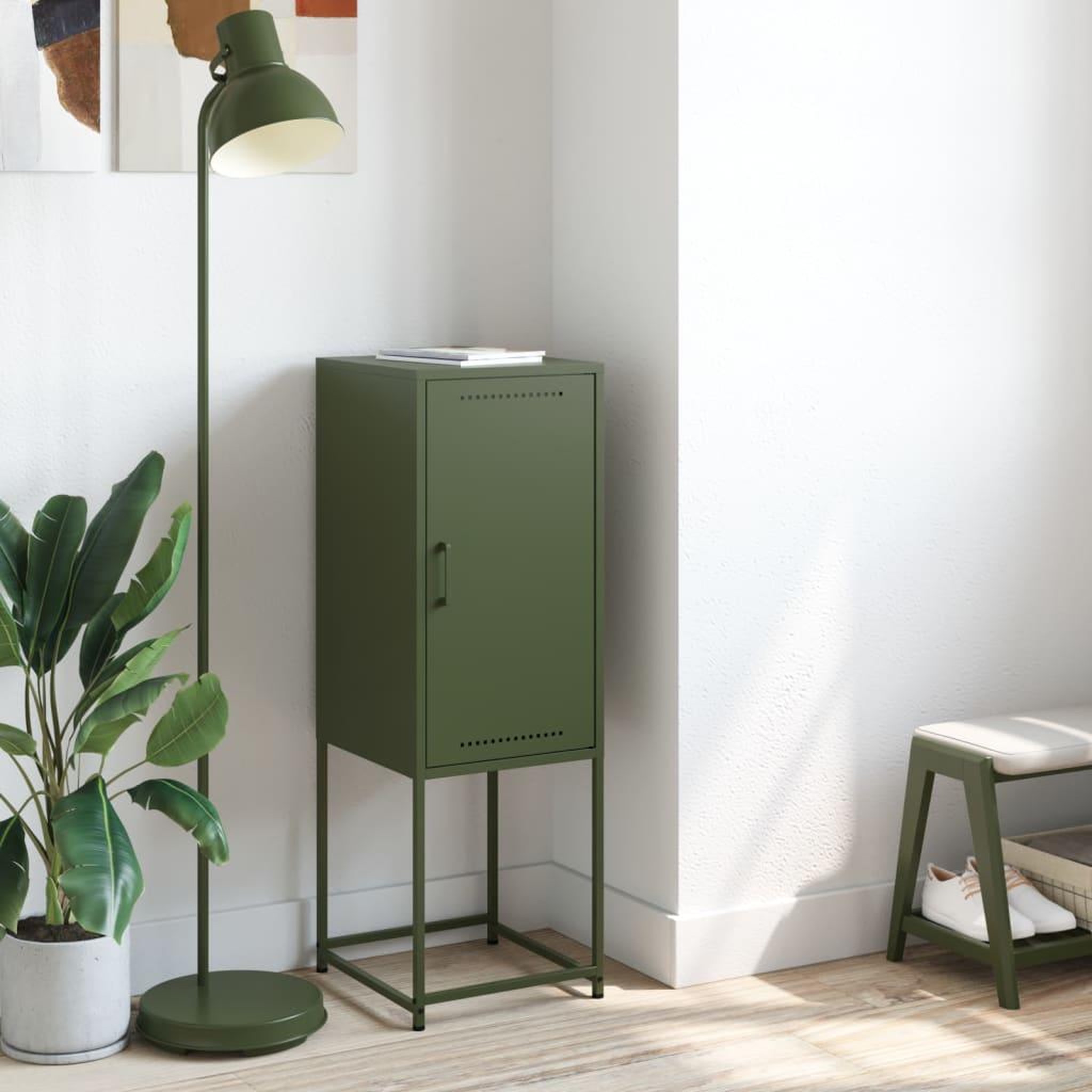 Voir la diapositive 3 : VIDAXL Buffet vert olive 36x39x107 cm acier