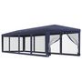 Voir la diapositive 2 : VIDAXL Tente de fete et 10 parois laterales en maille Bleu 3x12 m PEHD