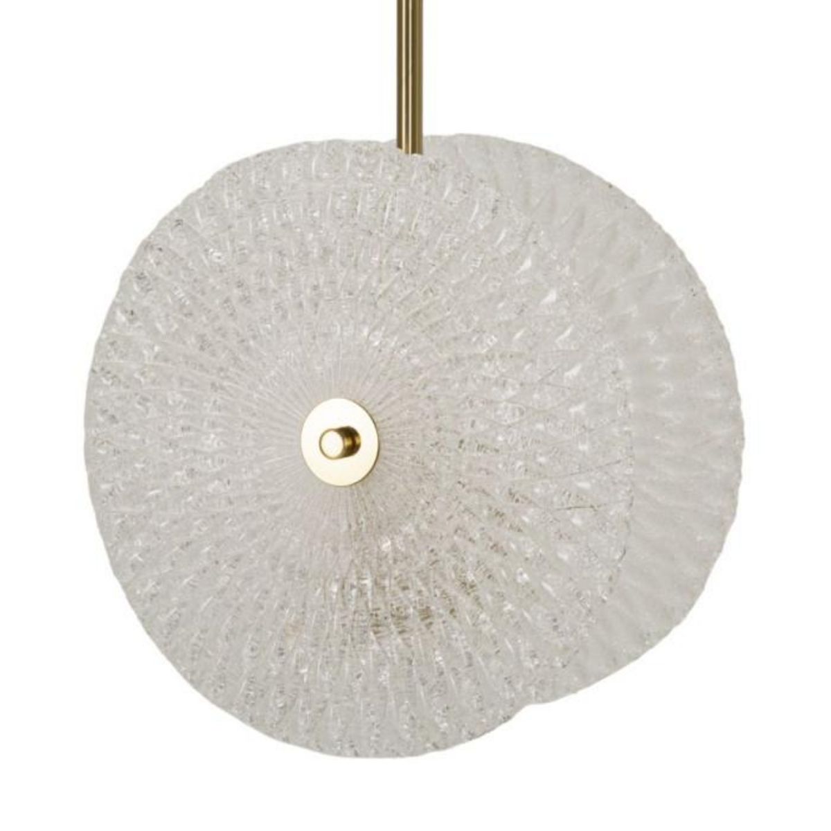Paris Prix Lampe Suspension en Verre  Circle  35cm Blanc & Or