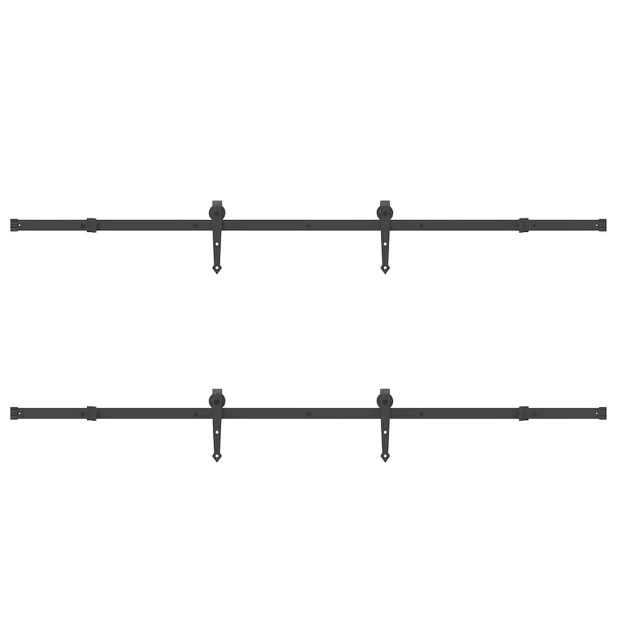 Voir la diapositive 5 : VIDAXL Kit de quincaillerie de porte coulissante 427 cm acier noir