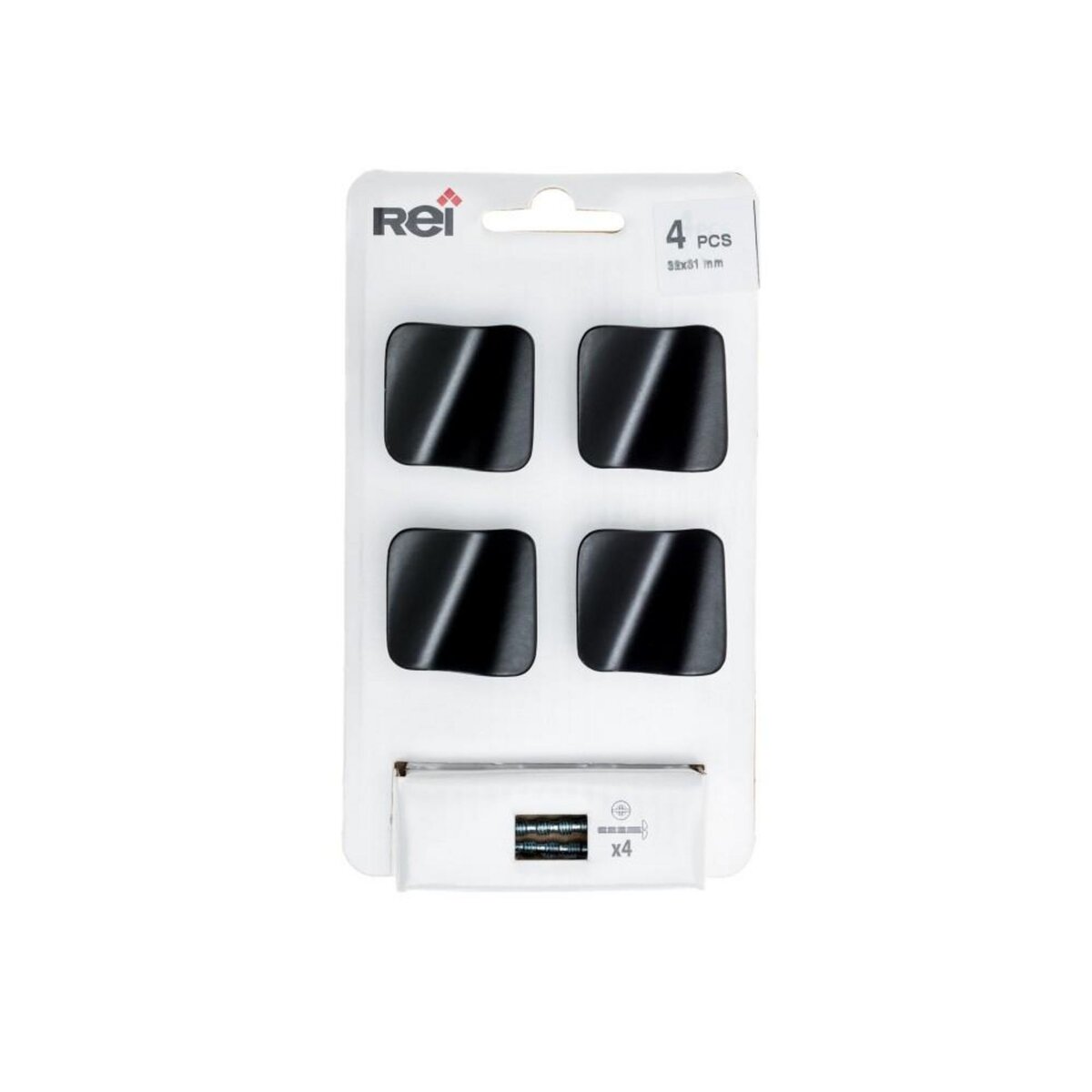 CENTRALE BRICO Lot de 4 boutons de meuble Vague zamak peint H.26 x l.32 x P.31 mm