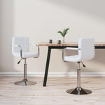 VIDAXL Chaises pivotantes a manger lot de 2 blanc similicuir