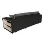 Voir la diapositive 9 : Canapé d'angle convertible avec coffre 3 places + 2 poufs à gauche et étagère à droite  MACHA