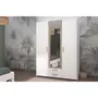 PARISOT Armoire DREAM 3 portes - Panneau de particules - Miroir - Décor blanc - L150 x H200 x P52 cm