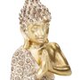  Statuette Bouddha Assis  Pierre  19cm Or