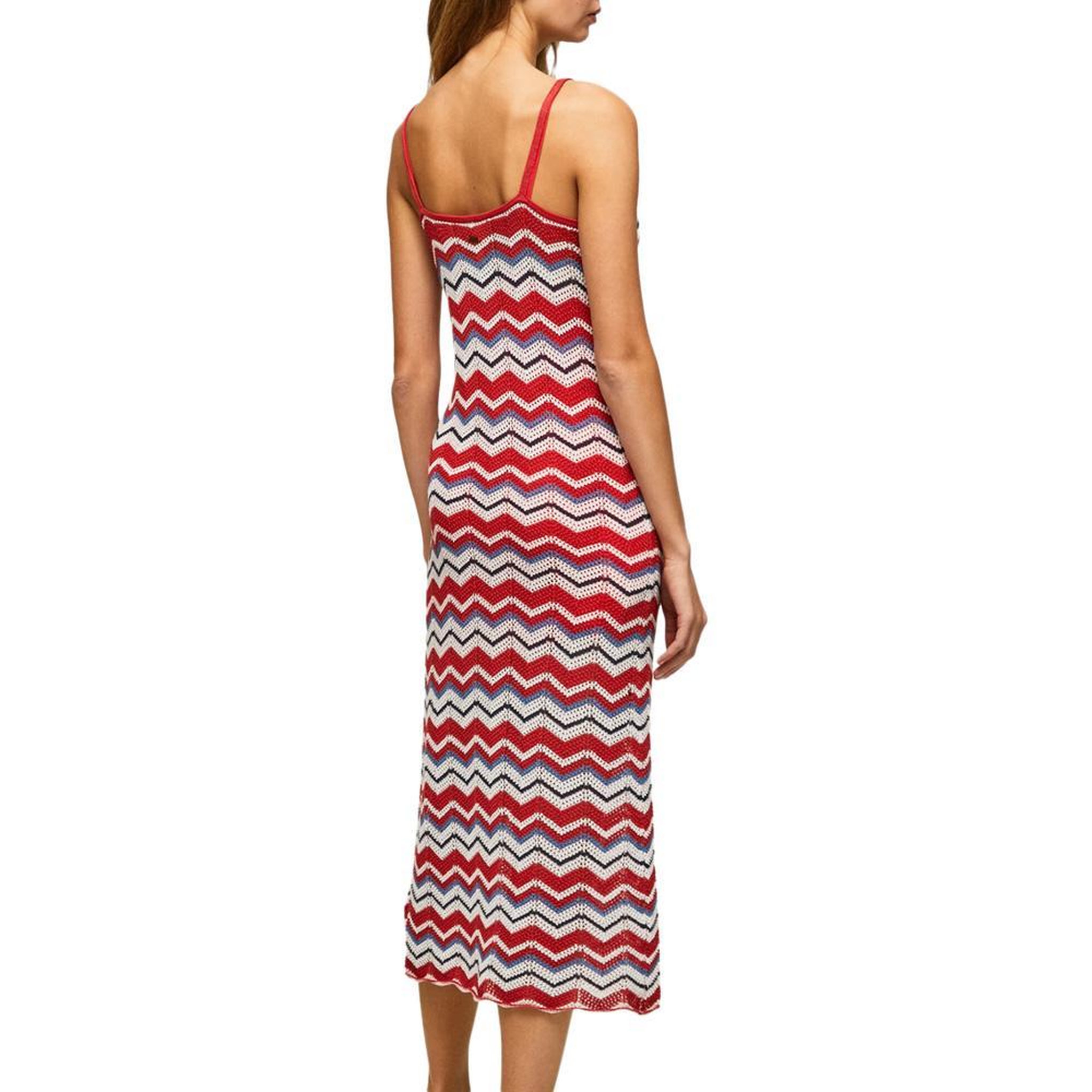 Voir la diapositive 2 : Pepe Jeans Robe Tricot Rouge/Blanc/Bleu Femme Pepe jeans Frida