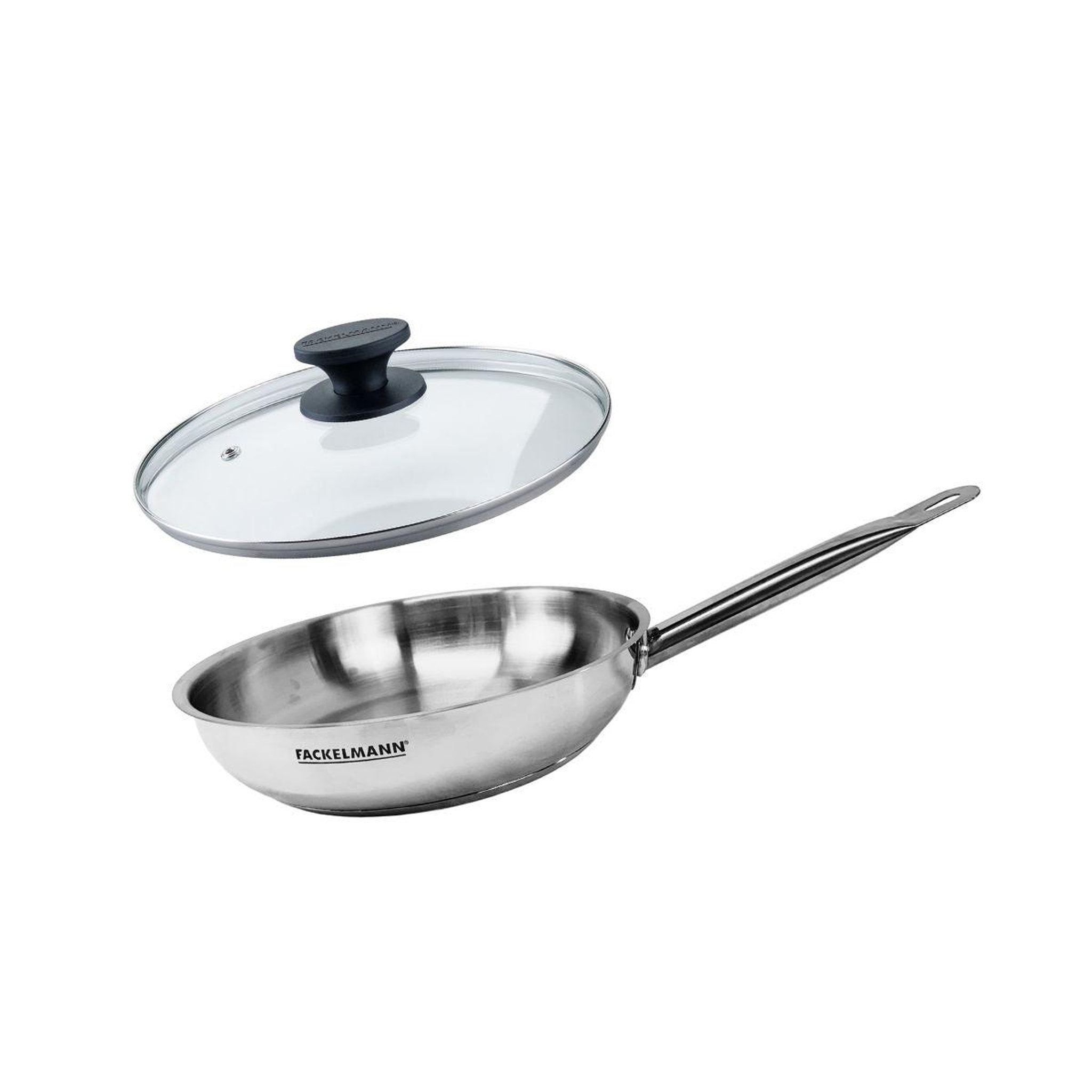 Fackelmann Set de 1 poêle de 28 cm en inox et couvercle en verre fackelmann eterna