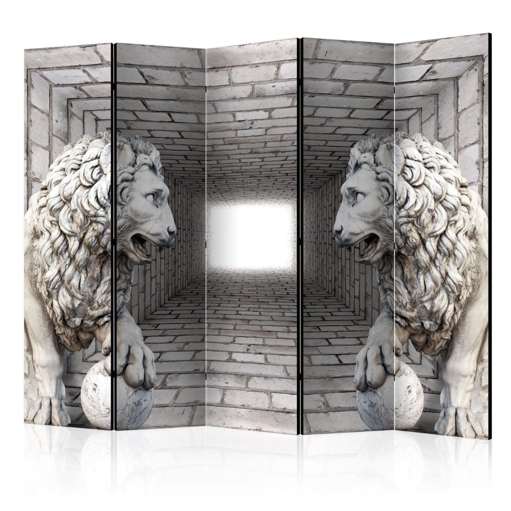 Paris Prix Paravent 5 volets  stone lions  172x225cm