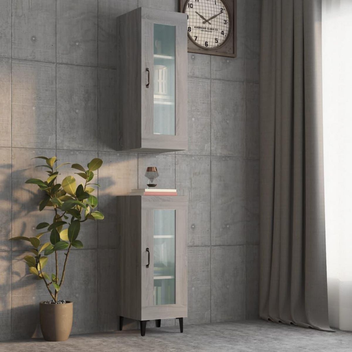 VIDAXL Armoire murale suspendue Sonoma gris 34,5x34x90 cm
