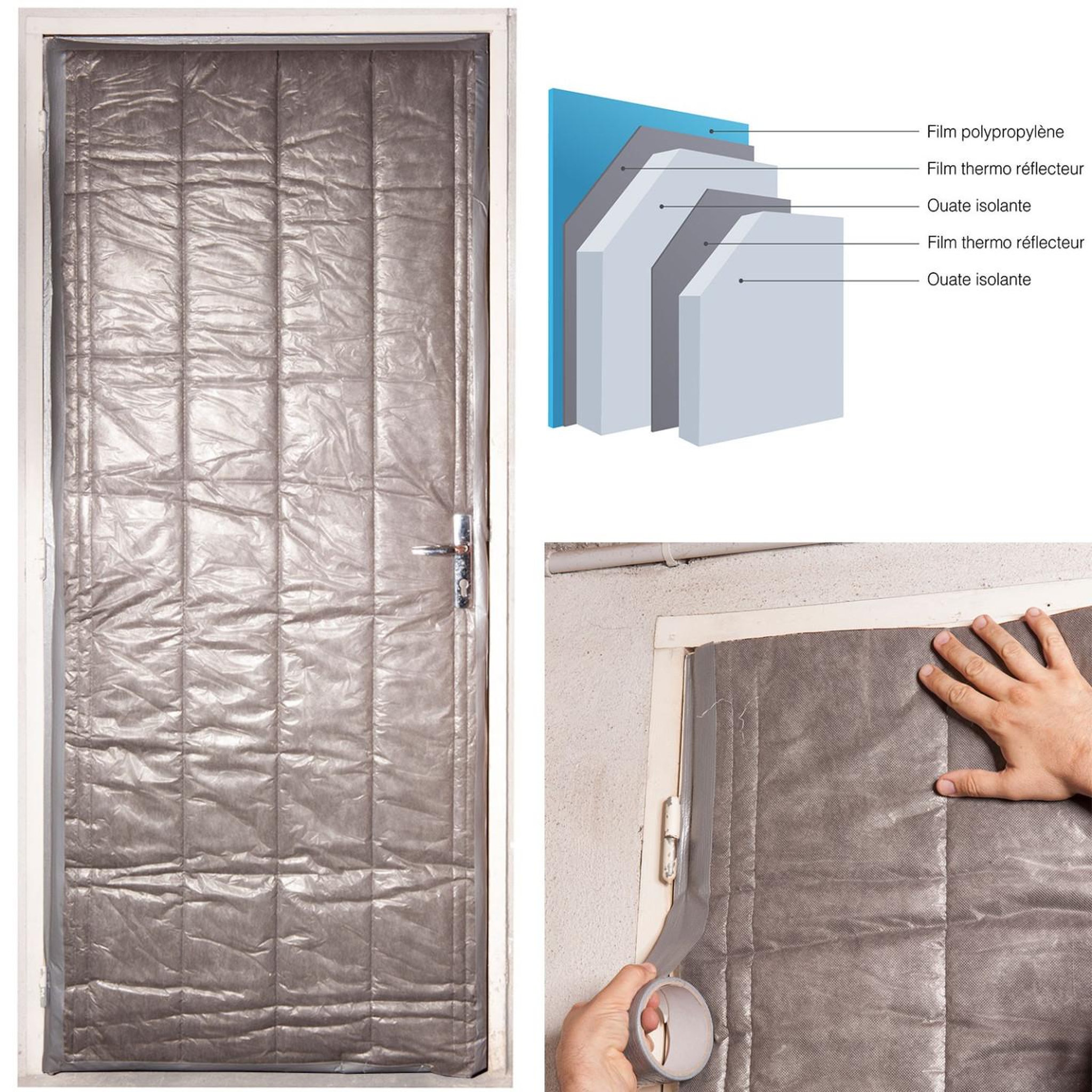 Voir la diapositive 4 : ID MARKET Kit isolation porte de service 210 x 85 cm