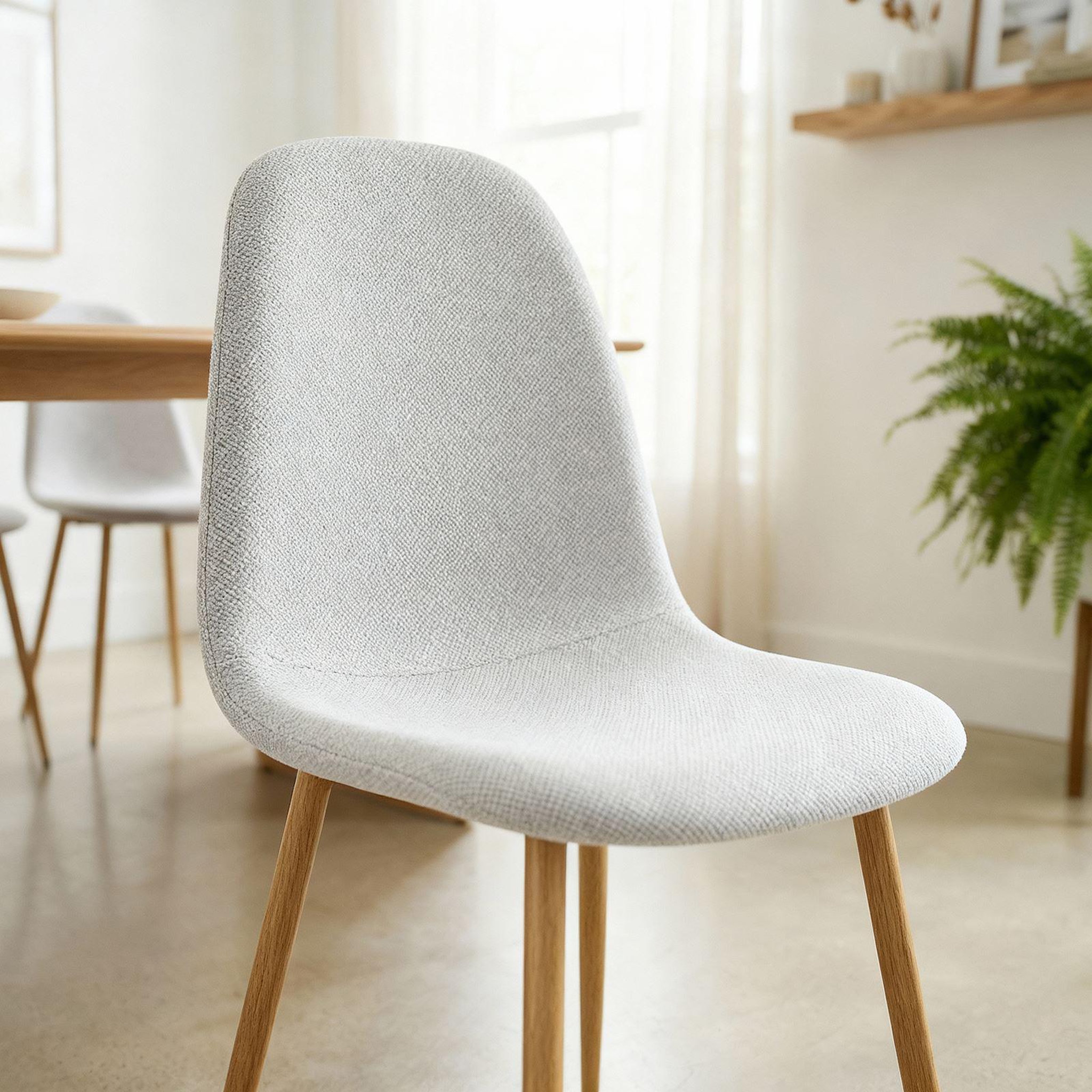 Voir la diapositive 3 : IDIMEX Lot de 4 chaises punta de salle à manger en tissu