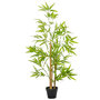 Voir la diapositive 1 : OUTSUNNY Bambous artificiels 1,20H m - lot de 2 bambous artificiels - 369 feuilles réalistes par bambou avec vrais troncs - pot inclus noir vert