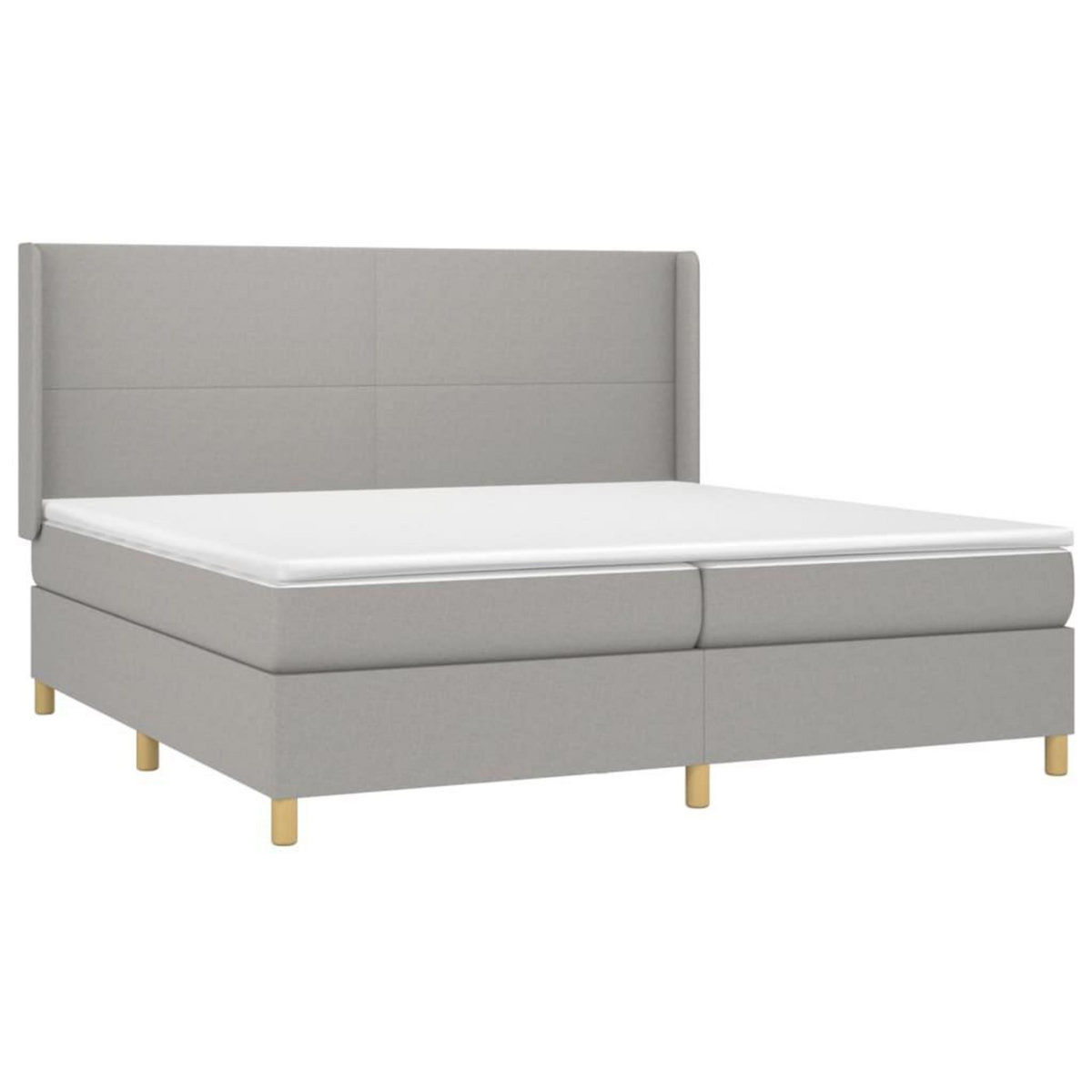 VIDAXL Sommier a lattes de lit matelas LED Gris clair 200x200 cm Tissu