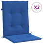 Voir la diapositive 2 : VIDAXL Coussins de chaise de jardin a dossier bas lot de 2 bleu royal